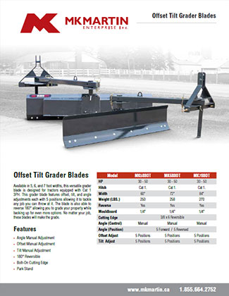 Offset Tilt Grader Blade Brochure